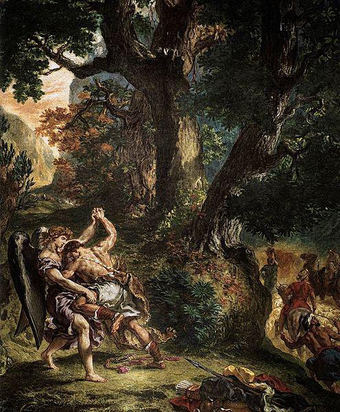 Eugene Delacroix Jacob Wrestling with the Angel Sweden oil painting art
